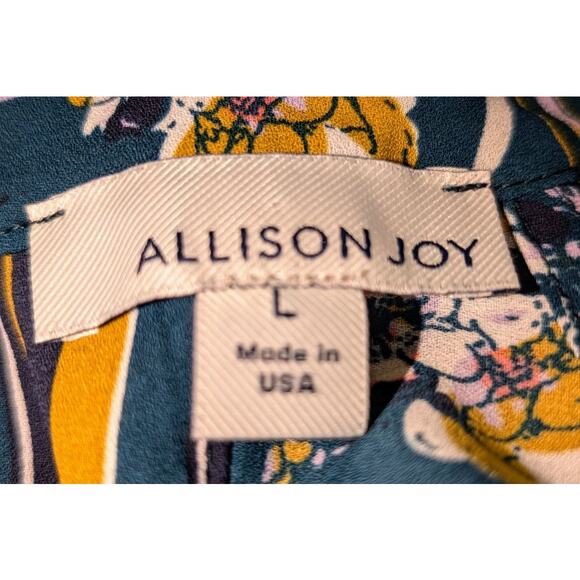 Evereve Allison Joy Jasmine High Neck Sleeveless Floral Mix Pattern Blouse Sz L - Picture 4 of 5